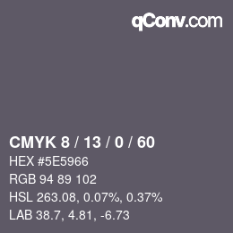 Color code: CMYK 8 / 13 / 0 / 60 | qconv.com