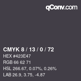 颜色代码: CMYK 8 / 13 / 0 / 72 | qconv.com