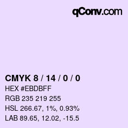 カラーコード: CMYK 8 / 14 / 0 / 0 | qconv.com