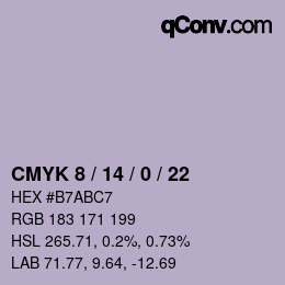 カラーコード: CMYK 8 / 14 / 0 / 22 | qconv.com