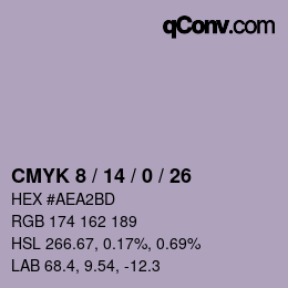 颜色代码: CMYK 8 / 14 / 0 / 26 | qconv.com
