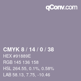 カラーコード: CMYK 8 / 14 / 0 / 38 | qconv.com