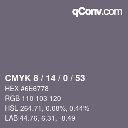 Color code: CMYK 8 / 14 / 0 / 53 | qconv.com