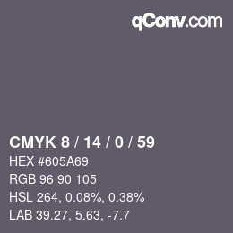 颜色代码: CMYK 8 / 14 / 0 / 59 | qconv.com