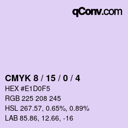 Color code: CMYK 8 / 15 / 0 / 4 | qconv.com
