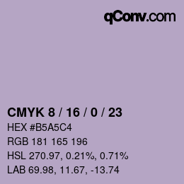 カラーコード: CMYK 8 / 16 / 0 / 23 | qconv.com