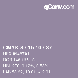 カラーコード: CMYK 8 / 16 / 0 / 37 | qconv.com