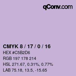 Color code: CMYK 8 / 17 / 0 / 16 | qconv.com