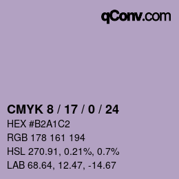 Color code: CMYK 8 / 17 / 0 / 24 | qconv.com