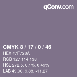 Color code: CMYK 8 / 17 / 0 / 46 | qconv.com