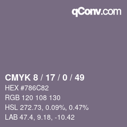 カラーコード: CMYK 8 / 17 / 0 / 49 | qconv.com