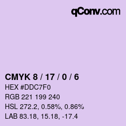 カラーコード: CMYK 8 / 17 / 0 / 6 | qconv.com