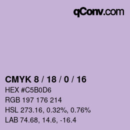 颜色代码: CMYK 8 / 18 / 0 / 16 | qconv.com