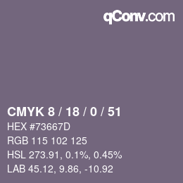 颜色代码: CMYK 8 / 18 / 0 / 51 | qconv.com