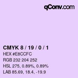 カラーコード: CMYK 8 / 19 / 0 / 1 | qconv.com