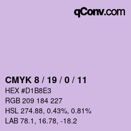 カラーコード: CMYK 8 / 19 / 0 / 11 | qconv.com