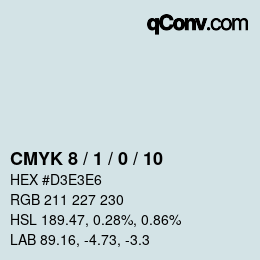 颜色代码: CMYK 8 / 1 / 0 / 10 | qconv.com