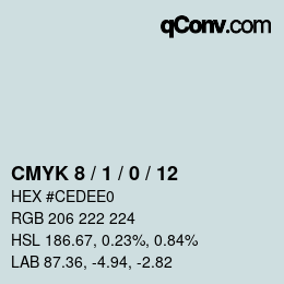 颜色代码: CMYK 8 / 1 / 0 / 12 | qconv.com