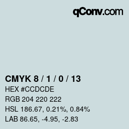 カラーコード: CMYK 8 / 1 / 0 / 13 | qconv.com