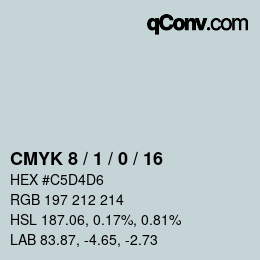 颜色代码: CMYK 8 / 1 / 0 / 16 | qconv.com