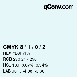 Farbcode: CMYK 8 / 1 / 0 / 2 | qconv.com