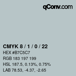 颜色代码: CMYK 8 / 1 / 0 / 22 | qconv.com
