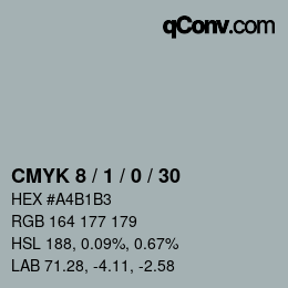 Color code: CMYK 8 / 1 / 0 / 30 | qconv.com