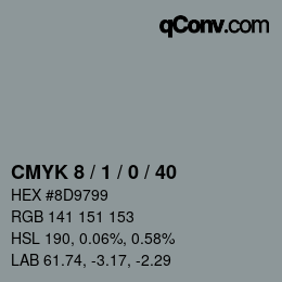 Color code: CMYK 8 / 1 / 0 / 40 | qconv.com