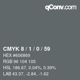 Color code: CMYK 8 / 1 / 0 / 59 | qconv.com