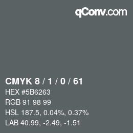 Color code: CMYK 8 / 1 / 0 / 61 | qconv.com