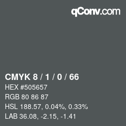 カラーコード: CMYK 8 / 1 / 0 / 66 | qconv.com