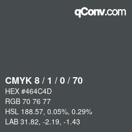 颜色代码: CMYK 8 / 1 / 0 / 70 | qconv.com