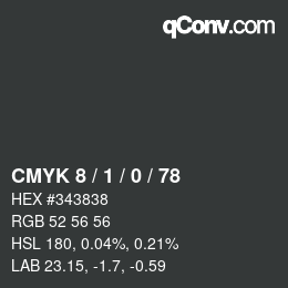 カラーコード: CMYK 8 / 1 / 0 / 78 | qconv.com