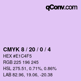 Color code: CMYK 8 / 20 / 0 / 4 | qconv.com