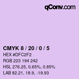 Color code: CMYK 8 / 20 / 0 / 5 | qconv.com