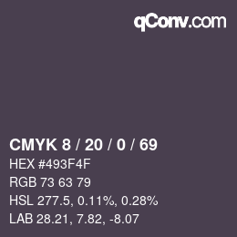Color code: CMYK 8 / 20 / 0 / 69 | qconv.com