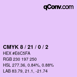 カラーコード: CMYK 8 / 21 / 0 / 2 | qconv.com