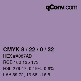 カラーコード: CMYK 8 / 22 / 0 / 32 | qconv.com
