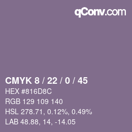 Color code: CMYK 8 / 22 / 0 / 45 | qconv.com