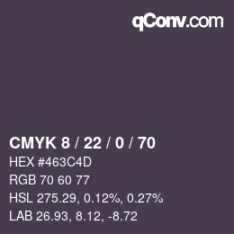 Color code: CMYK 8 / 22 / 0 / 70 | qconv.com