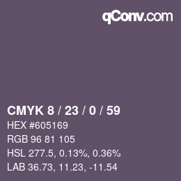 カラーコード: CMYK 8 / 23 / 0 / 59 | qconv.com