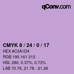 カラーコード: CMYK 8 / 24 / 0 / 17 | qconv.com