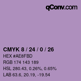 カラーコード: CMYK 8 / 24 / 0 / 26 | qconv.com