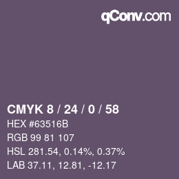 カラーコード: CMYK 8 / 24 / 0 / 58 | qconv.com