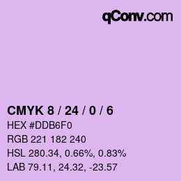 カラーコード: CMYK 8 / 24 / 0 / 6 | qconv.com