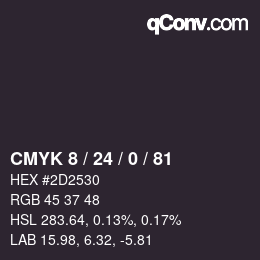 カラーコード: CMYK 8 / 24 / 0 / 81 | qconv.com