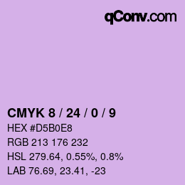 カラーコード: CMYK 8 / 24 / 0 / 9 | qconv.com