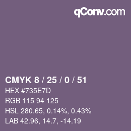 Color code: CMYK 8 / 25 / 0 / 51 | qconv.com