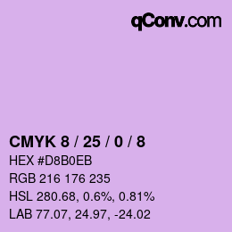 カラーコード: CMYK 8 / 25 / 0 / 8 | qconv.com