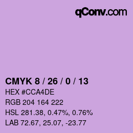 Color code: CMYK 8 / 26 / 0 / 13 | qconv.com
